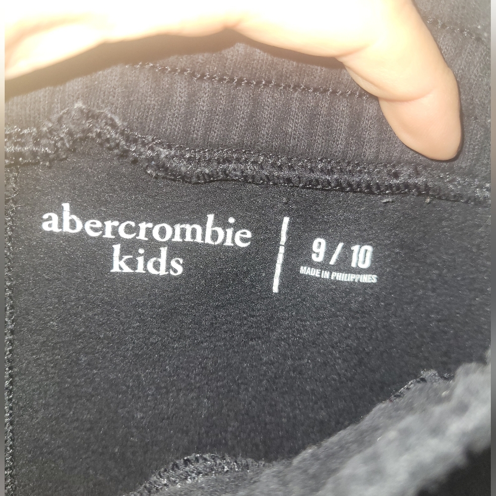 Abercrombie Kids Sweatpants, Size 9/10, Jogger Style, Black, Moose Logo. - Picture 3 of 8